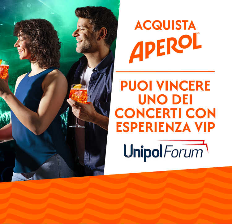 Acquista Aperol. Puoi vincere uno dei concerti con esperienza vip